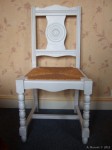 chaise rénovée, couleur mastic, chaise blanche